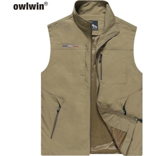 2019 Fishing Jacket Quick-drying Mesh Vestt Multi-Pocket Mesh Windproof Quick-drying Sleeveless Jacket Loose Collar Fishing