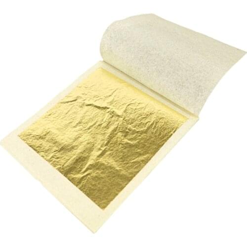 50 sheets 9.33X 9.33cm 99.99% pure Real gold leaf foil sheet For face Beauty Edible and so on