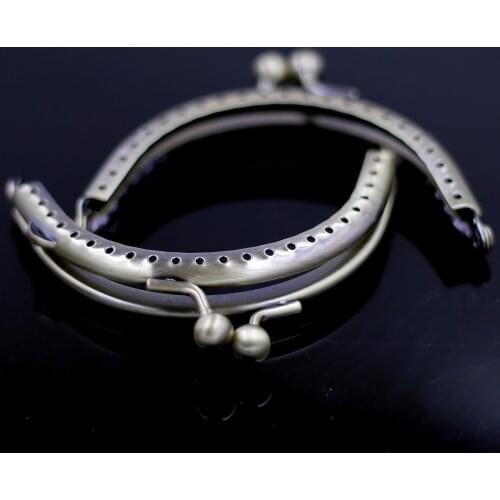 8.5cm Silver Bronze Tone Gunmetal Arch Metal Purse Frame Kiss Clasp Smooth Wallet Buckle Lock DIY Handbag Handle Changement