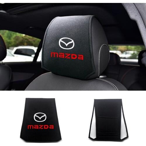 Car Headrest Cover Auto Head Pillow Pillowcase Car Sticker For Mazda 3 Cx5 6 CX-8-9 CX-3 MX-5 MX ATENZA Car Accessories Interior