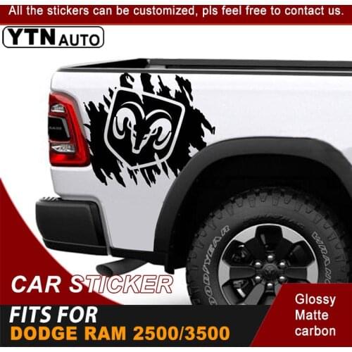 Car Stickers For Dodge Ram 2500/3500 Crew Cab 6'4 Box Trunk Splash Splatter Styling Graphic Vinyl Car Decals Car Accessories