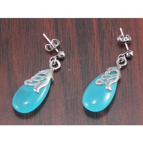 Free Shipping Elegant Natural jade Drop Earring