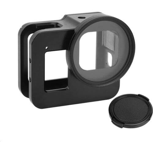 Aluminum Alloy Case for Gopro Hero 8 Anti-fall Protective Housing Case Cover Metal Frame UV Filter for GoPro Hero 8 Black