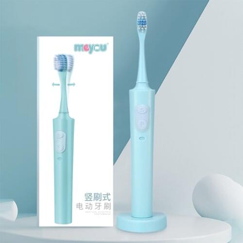 MEYOU Ultrasonic Sonic Electric Toothbrush For Adults Magnetic Charging Waterproof IPX7 10,000 r/min 2 Pcs DuPont Replacement