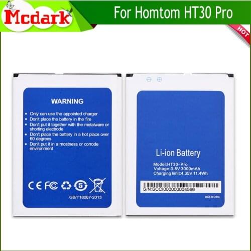For Homtom HT30 Battery Replacement High Quality Large Capacity 3000mAh Back Up Bateria For Homtom HT30 Pro Smart Phone