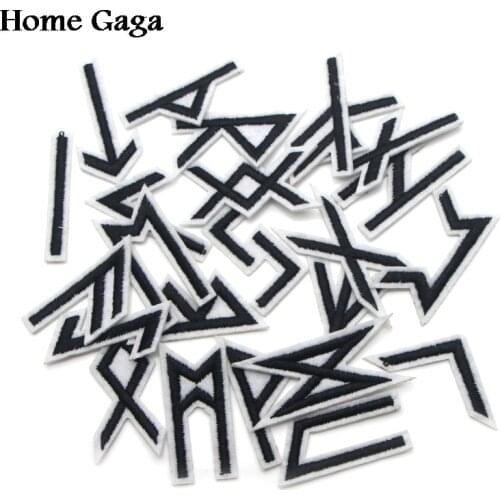Homegaga Vikings Runes 24pcs Applique patches stickers pour sewing bag jersey clothing para clothes badges iron on tshirt D0947
