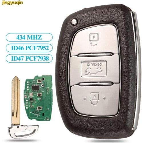 Jingyuqin Smart Car Key 433MHZ For Hyundai Mistra ID47 Chip For Elantra ID46 Chip 3 Buttons Remote Key Control
