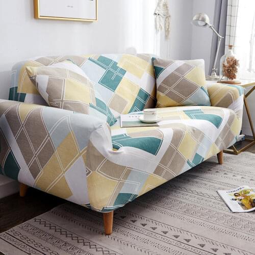 Plaid Elastic Sofa Cover Stretch Sofa Covers For Living Room Fully-Wrap Couch Chair Cover Armchair Anti-Dust Furniture Protector