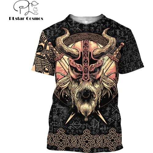 2021 Summer Men t-shirt Odin Viking symbol Tattoo 3D Printed Harajuku Casual short Sleeve Tee shirts Unisex tops QDL022