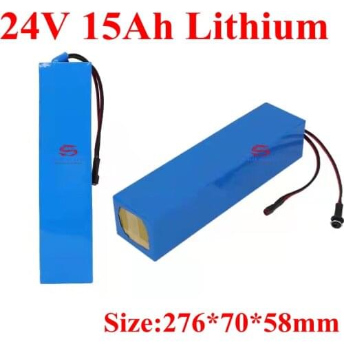 24v 12ah Lithium Battery 24v 15ah 18650 BMS 7s for 250w 480w Ebike Wheelchair Scooter Lawn Mower Bicycle Battery + 2A Charger