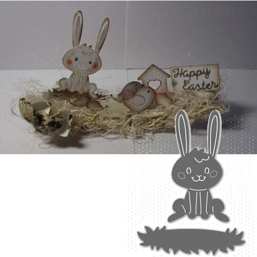 Cute Rabbit On Grass Die Cuts For Card Making Animal 2020 Metal Cutting Dies Stencils Embossing DIY Cards
