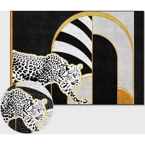 Cartoon Animals 3D Printed Carpet Child Play Area Rug Cute Leopard Pattern Carpets for Kids Bedroom Game Big Rugs Home Floor Mat