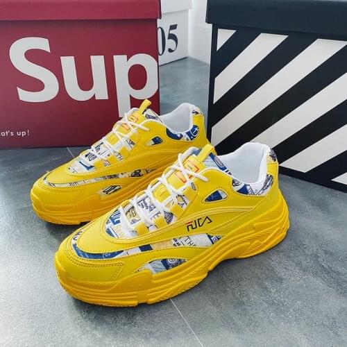 2021 Men Sneaker New Men Sport Shoes Lace-Up Platform Men Sneakers Stylish Breathable Adult Male Walking Footwear