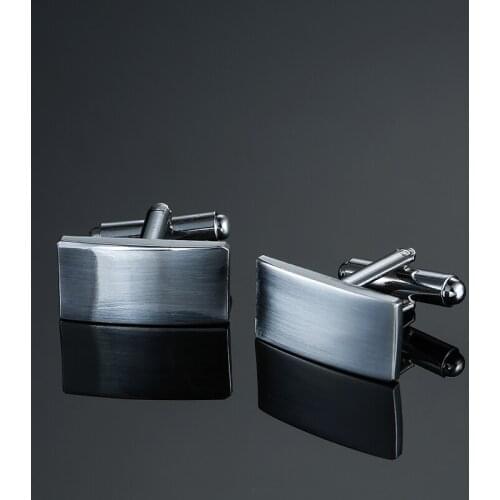 Man Jewelry shirt cufflink for mens Brand Wire drawing metal cuff buttons Silvery cuff link High Quality Wedding abotoaduras