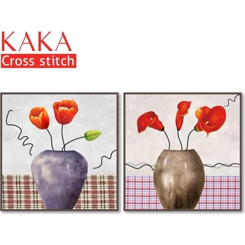 Cross stitch kits,Embroidery needlework sets with printed pattern,11CT-canvas for Home Decor Painting,Flowers Full NCKF092