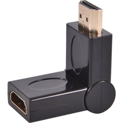 Portable Micro HDMI Male To HDMI Female 180/360 Degree Rotating 90 Right Angle Adapter Convertor Cable for Tablet