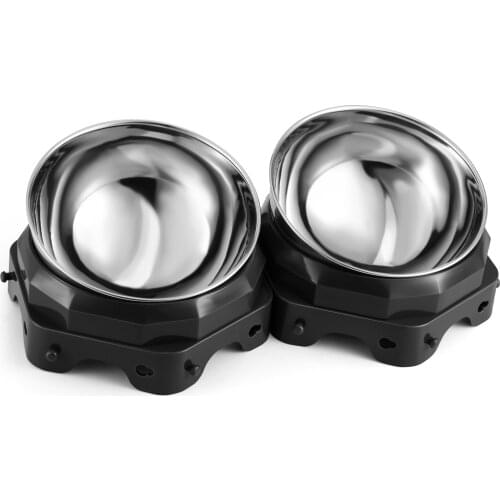 XHRING Raised Bowl for Cat and Dog, 20.3oz Stainless Steel Dog Cat Food and Water Bowls , 0-30° Tilted Detachable Pet Bowl