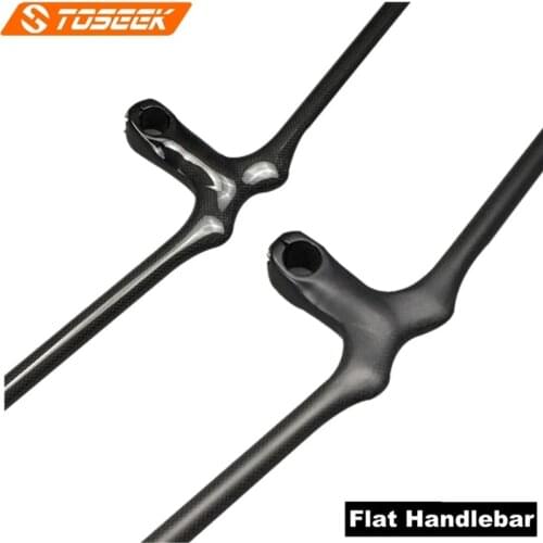 TOSEEK no logo 3K matte Full carbon MTB Bike one-integrated handlebar with stem 90/100/110mm Mountain Bike flat handlebar stem