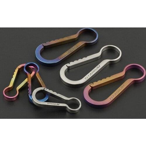S/L Outdoor EDC Small Tool Titanium Alloy Keychain Hook Titanium Buckle Key Ring