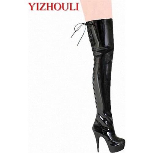Ultra high heels over-the-knee plus size high-leg 15cm boots high-heeled boots steel pipe dance boots thigh high boots