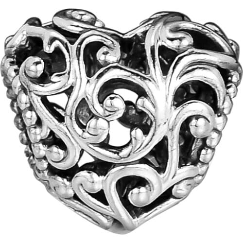 DIY Beads Charms Silver 925 Original Bracelet Sterling-Silver-Jewelry Regal Heart Bead FOR jewelry Berloque Perles