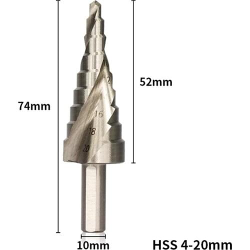 Hss hexagonal metal drill pagoda, metal tool and grooves, 1 piece of 4-32mm for powerful spiral drilling steel pitch drill