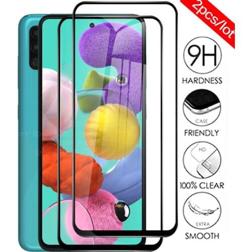 2 Pcs/lot Full Glue Glass For Samsung A51 A71 A31 A41 A42 A50 A70 Protective Glass Galax A11 A20 A10 A30 A40 A01 A21 A50S Film
