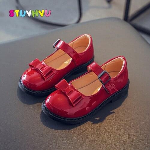 Patent Leather Shoes for Girls Children School Dress Shoes Spring and Autumn New Soft-soled Red Black Girls Shoes Kids Flats