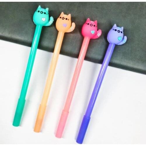 1pcs Cat Gel Pen Kawaii Stationery Cute Pens 0.5mm Student Black Gel Pens Novelty Cartoon Cute Pen Kawaii School Supplies