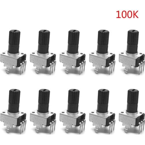 10pcs RV09 Vertical Potentiometer Shaft 12.5mm 1K 2K 5K 10K 20K 50K 100K Long Handle 0931