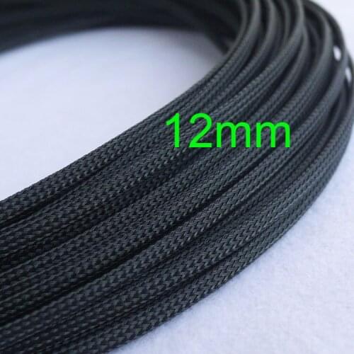 12mm Dia PET Material weaving flexible nylon net wire cable protection sleeves