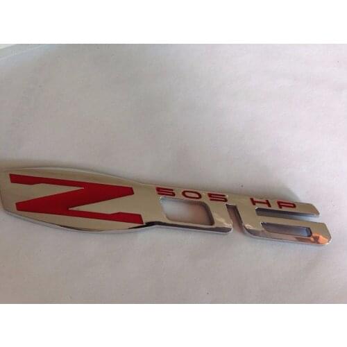 2006-2013 C6 Z06 505 HP Fender Emblem in Chrome & Red-50pcs