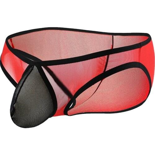 2021 High Quality Mens Low Rise Underpants Gay Briefs Sexy Breathable Lingerie See Through Mens Mesh Transparent Underwear