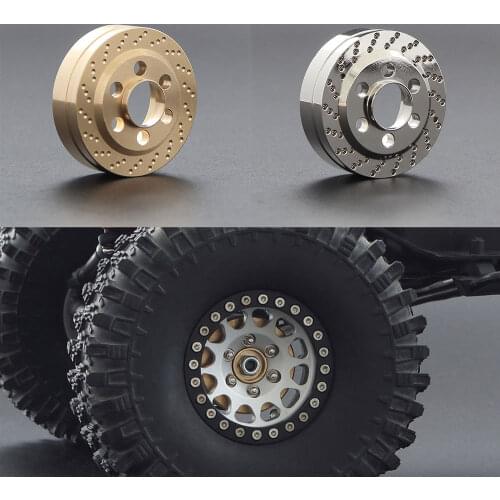 2PCS Brass/Silver Stainless Steel Brake Disc Weights for 1/10 RC Crawler Car 1.9 2.2 Inch Wheel Rims Axial SCX10 TRX4 YK4102 TF2