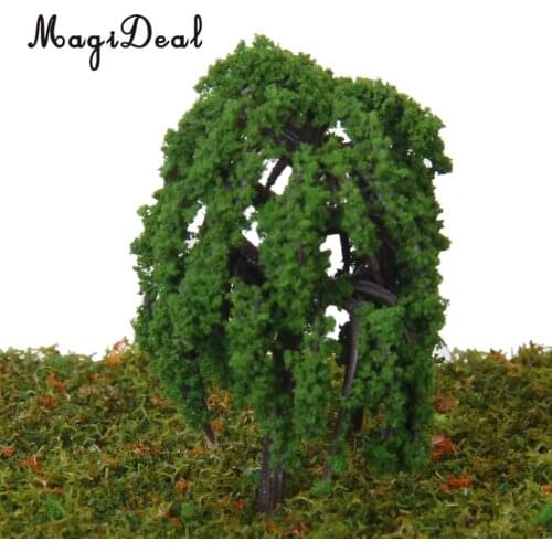 50Pcs/Lot Train Railway Railroad River Park Landscape Model Building Scenery Willow Trees Scale 1/250-1/300
