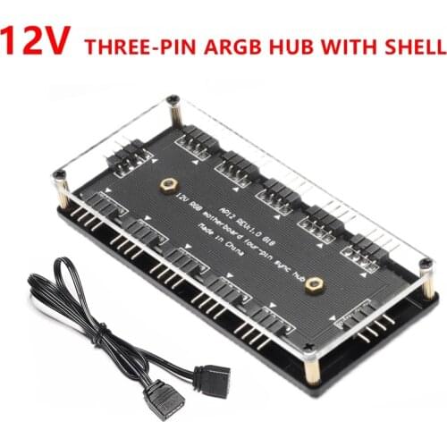 RGB Hub Shell Version 5V, 12VAURA Synchronous Interface Fan Adapter Extension Splitter ASUS, MSI, Gigabyte Universal