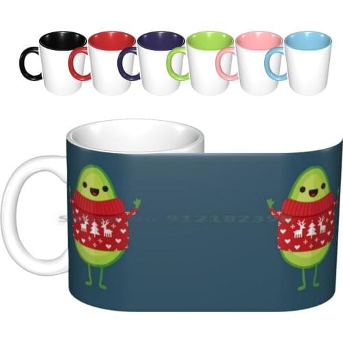 Avo Merry Christmas! Ceramic Mugs Coffee Cups Milk Tea Mug Giftoriginal Daisy Beatrice Avocado Avo Vegan Green Food Meme Pun