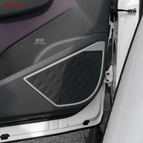 Car Door Music Sound Speaker Ring Cover Panel Frame Trims For Toyota C-HR CHR 2017 2018 Stainless Steel Sticker