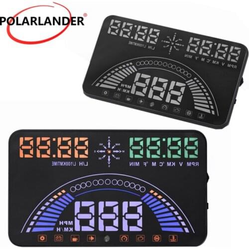 HUD display OBD+GPS System Windshield Projector Voltage Ometer Digital Overspeed alarm Smart Head up display 5.8" HD S7
