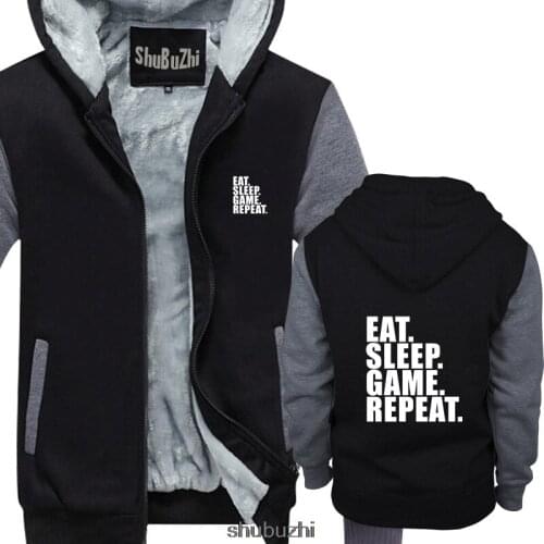 Eat. Sleep. Game. Repeat. Gamer Repeat Nerd Geek Kids Boys / Girls thick hoody men winter jacket male coat sbz3335