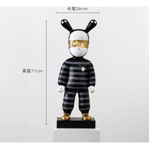 Cute Large Cartoon Boy Figure Landing Decoration Creative Nordic Living Room Xuanguan Model Room Home Soft Figurines Miniatures