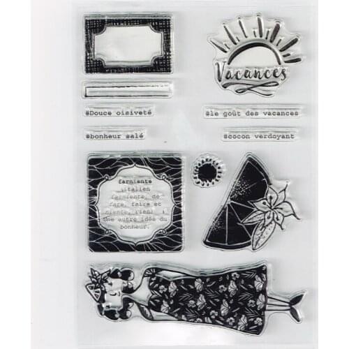 French Girl Clear Stamps Summer Holiday Stamps Paper Craft Stamps Card Making