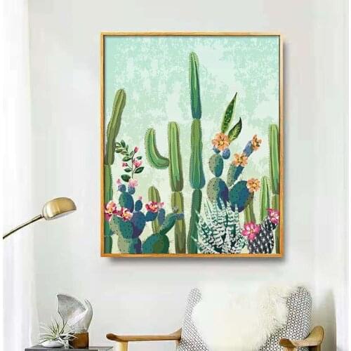 GATYZTORY paint by numbers for adults Abstract cactus Picture Painting by numbers for home wall decor