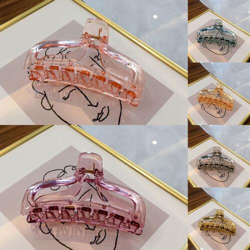 DIY Hair Styling Tool Women Girls Acrylic Hair Clip Ponytail Clip Big Size Hair Accessories Transparent Jelly Color Hair Claw