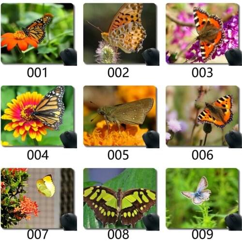 Gaming MousePad Custom,Monarch Butterfly Flower Zinnia Orange Pink Red MousePads