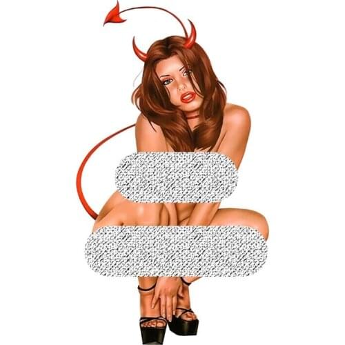 Creative Decals Sexy Red Devilgirl Cosplay Nude Pinup Girl Vinyl Sticker Decal Car Sticker Sexy Graphics,13cm*7.3cm