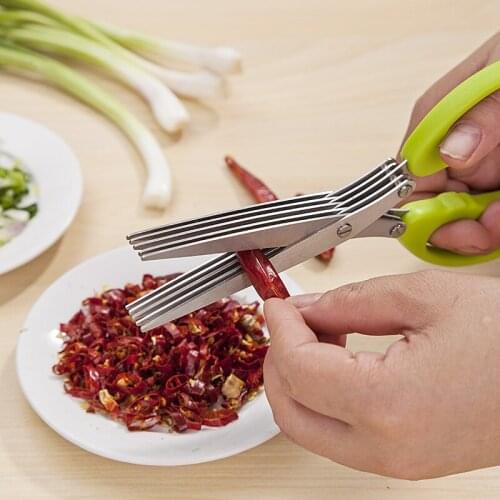 Kitchen scissors cut green onion cut stainless Steel Kitchen Knives 5 Layers, stainless steel scissors cook