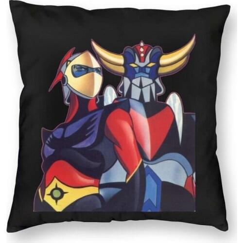 Grendizer Goldrake UFO Robot Square Pillow Cover Home Decorative Anime Cushions Throw Pillow for Car Double-sided Printing