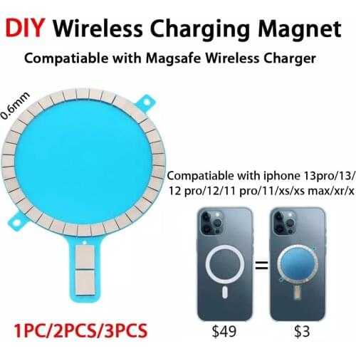 DIY Compatiable With Magsafe Mag Safe Magnetic Sticker Ring Magnet For Apple Iphone 12 11 Pro Max Xs Max Xr X Wireless Charger
