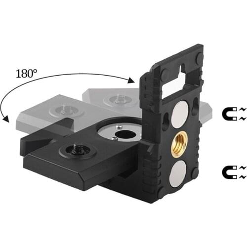 Huepar Multifunctional L-shape Magnetic Bracket Laser Level Adapter With Adjustable Magnetic Pivoting Base to 180 Degree Holder